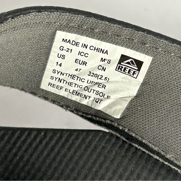 Reef Element TQT Flip Flops Sandal Black Bottle Opener Mens Size 14 Beach Casual - Picture 10 of 12